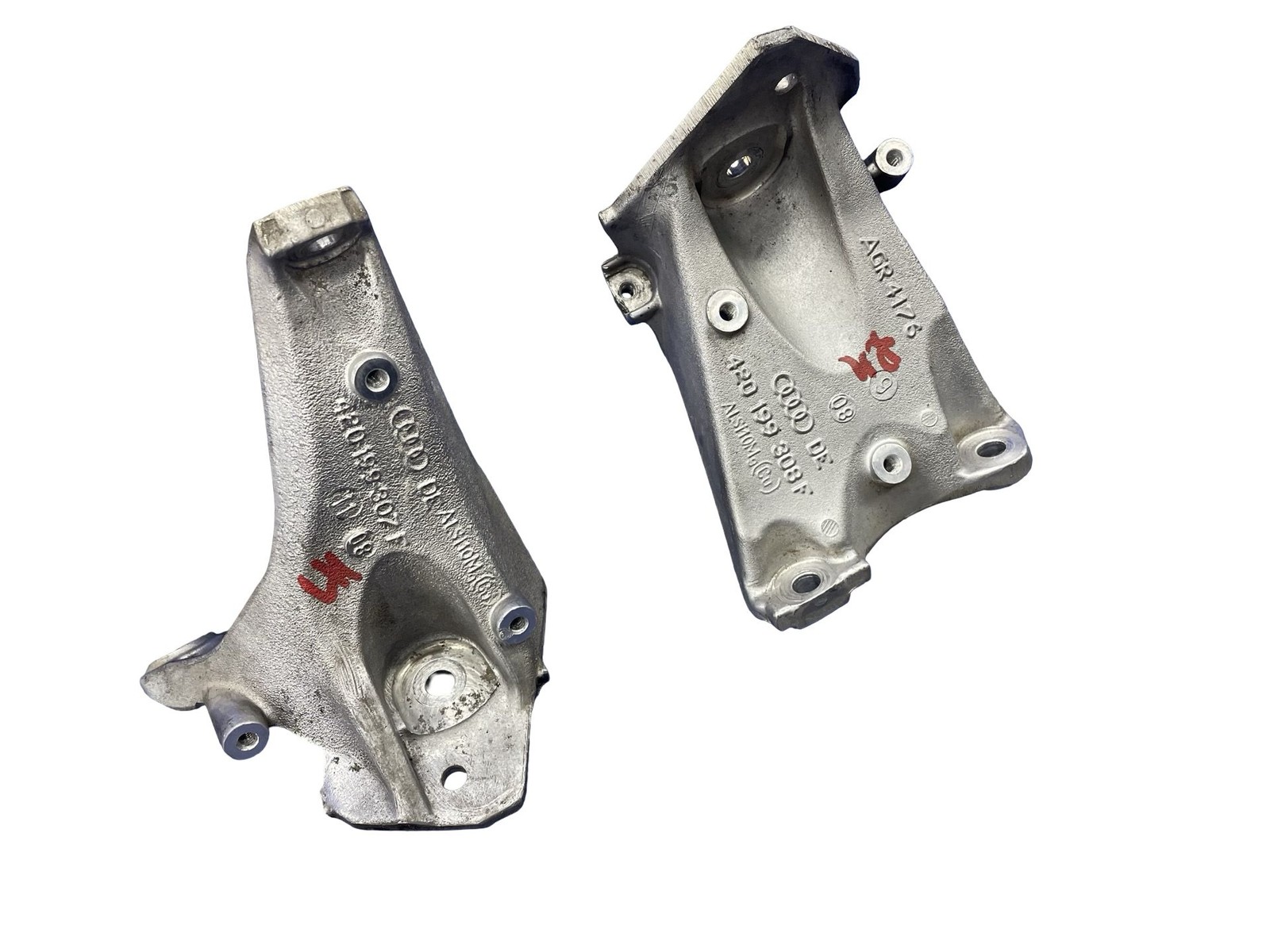 2008-2015 AUDI R8 AWD 4.2L FRONT LEFT RIGHT SIDE ENGINE MOTOR BRACKET SET