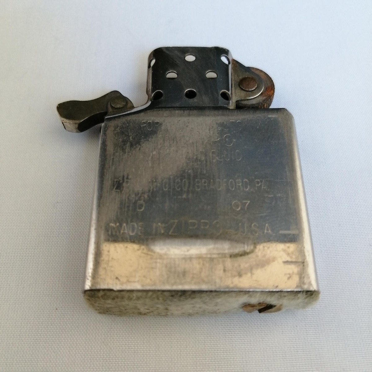 Zippo lighter Sterling Silver Model Manufactured April 2007