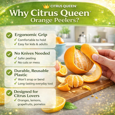 Orange Peeler Tool Single Pack Citrus Peeler for Easy Fruit Peeling Oranges L...