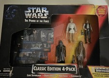 STAR WARS KENNER POWER OF THE FORCE CLASSIC EDITION 4 PACK WORN BOX READ DESC.