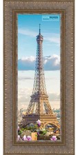 Panoramic Ornate Gold Picture Frame - UV Acrylic, Backing, Hanging Hardware