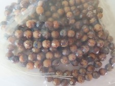 8mm Light Tiger Eye Czech Glass Fire Polished Round Bead Strung (300pc)
