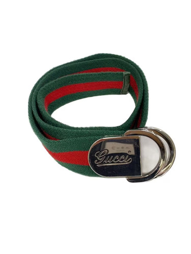 GUCCI Belt, Cotton, Green, Plain, Men's, 189812