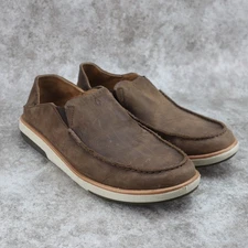 Olukai Kalia Loafers Casual Dress Brown Leather Shoes 10453-6363 Mens Size 12