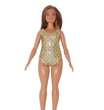 Swimsuit for Curvy Fashion Fashionista Doll Clothes Gold Silver Dots