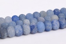8x5MM Natural Matte Blue Aventurine Grade AAA Rondelle Gemstone Loose Beads