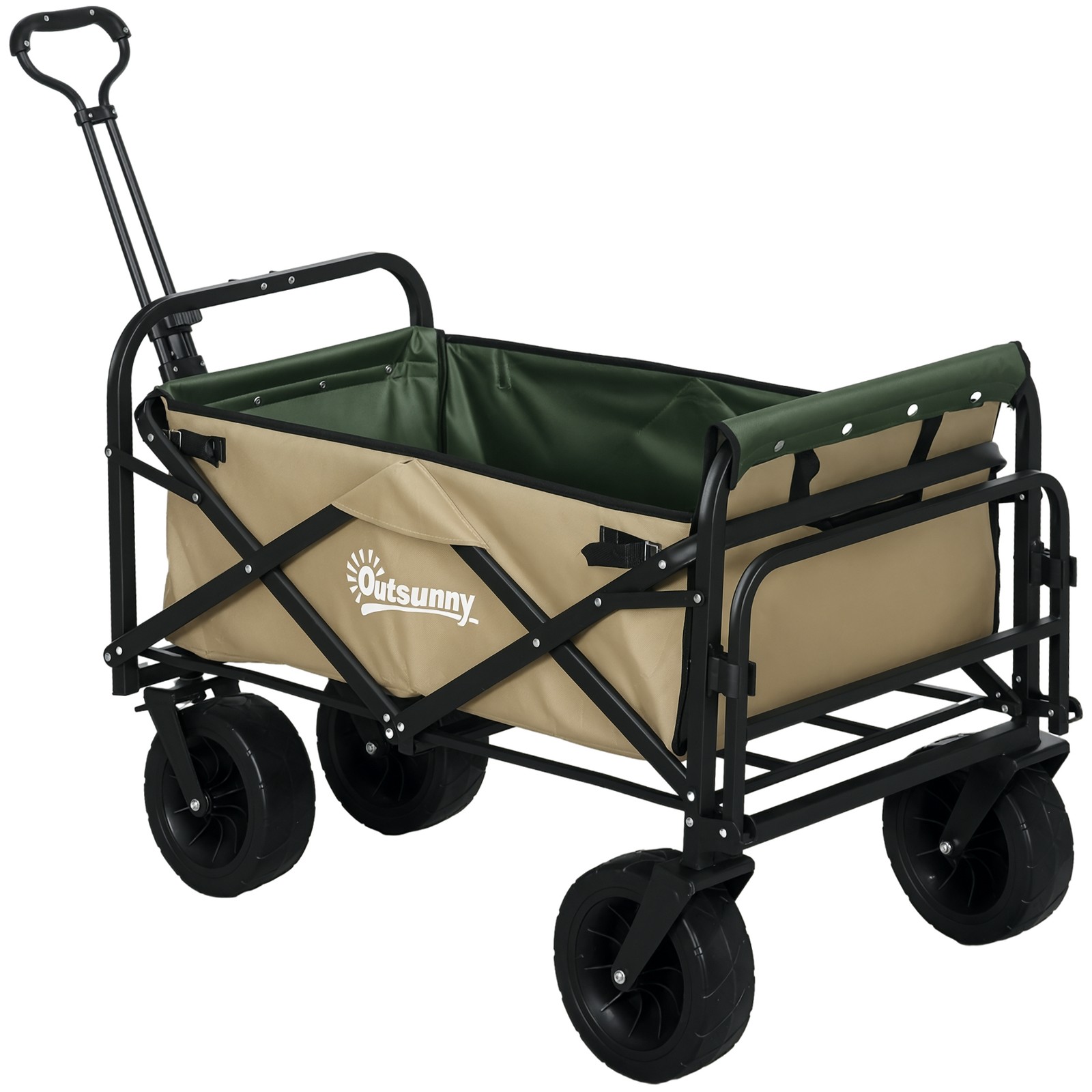 Outsunny Carrello da Giardino 110L Pieghevole: Trasporto Carichi Pesanti