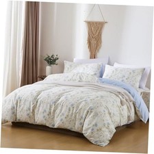 Blue White Floral Duvet Cover Queen Size Cotton Queen 90"x90" Blue Floral