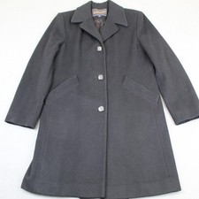 Vintage Pendleton Coat Womens 4 Black Wool Overcoat Single Breasted Lined USA