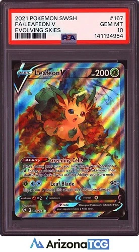 Pokemon 2021 Leafeon V 167/203 Alt Art Evolving Skies GEM MINT PSA 10