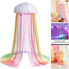 HearthSong Rainbow Hideaway Canopy with LED Lights Bed & Play Space Canopy #3