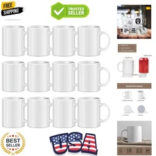Ceramic Sublimation Mugs Bulk Set of 12 - Personalize Your 11oz Hot Drink Cups