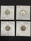 4 BU Mercury Dimes Silver Gem UNC