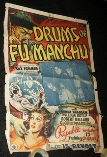 ORIGINAL 1940 DRUMS OF FU MANCHU MOVIE ONE SHEET POSTER 27" X 41"