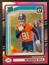 2024 Panini Donruss Rated Rookie Optic Preview Devaughn Vele RC Pink Prizm #395