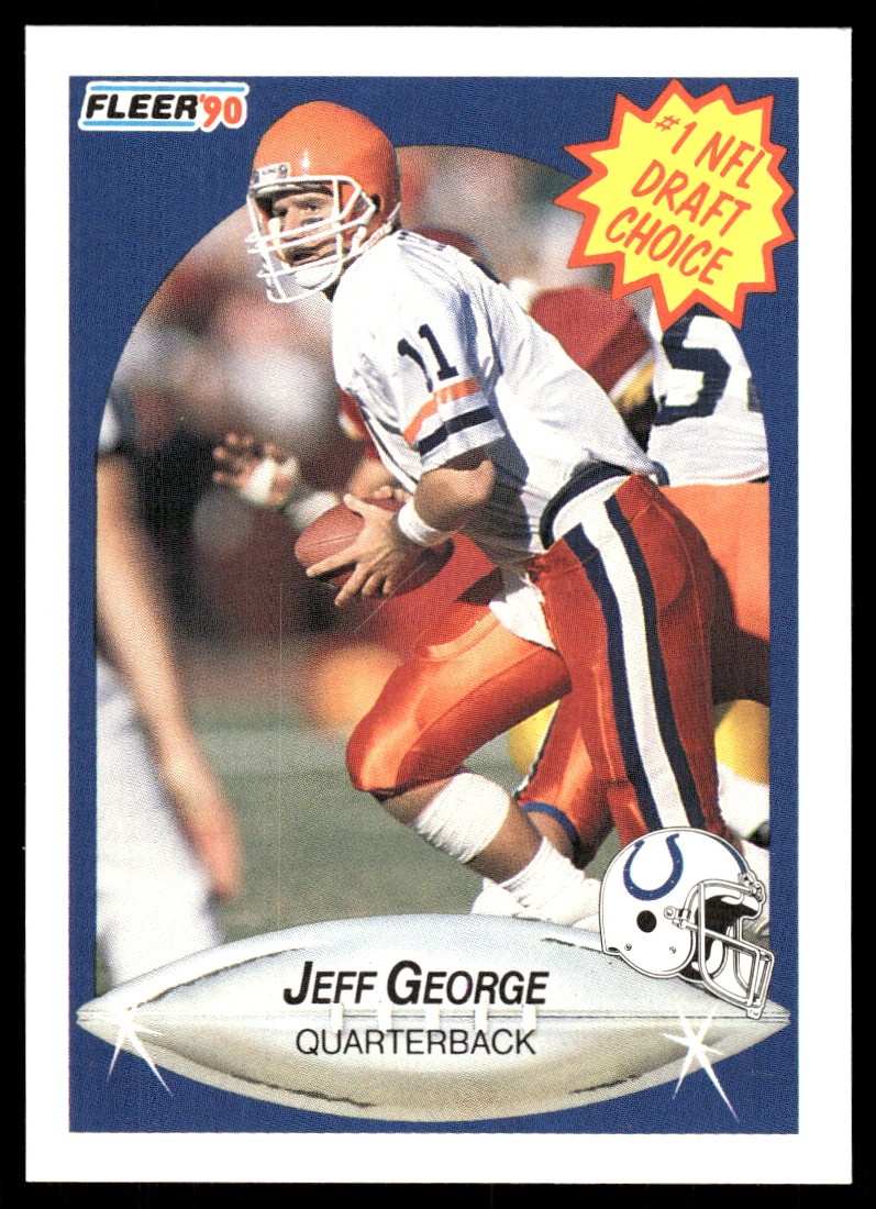 Jeff George #347 Football Cards 1990 Fleer trading card — raw and PSA graded price guide