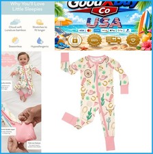 Baby Pajamas Bamboo Viscose 2-Way Zipper Sleepers Long Sleeve Toddler Fold Over