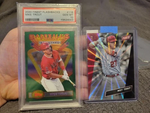 2020 Topps Finest Flashbacks  All-Stars Mike Trout Psa 10 + VIP Refractor #49/50