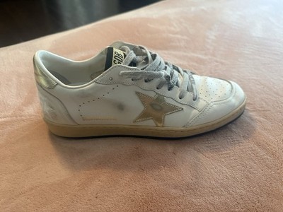 Golden Goose Ball Star Women s Leather Low Top Sneakers White/Gold GWF00117