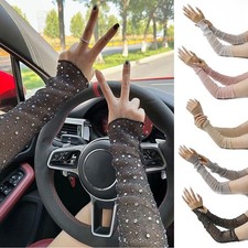 Outdoor Sun Protection Oversleeve Sequin Crystal Arm Sleeves Sweet Thin Soft