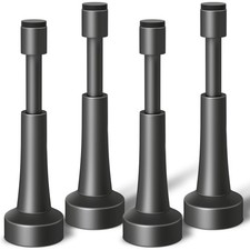 4PCS 4.33 Inch Aluminum Door Stoppers Gray Silicone Tip Screw Adhesive