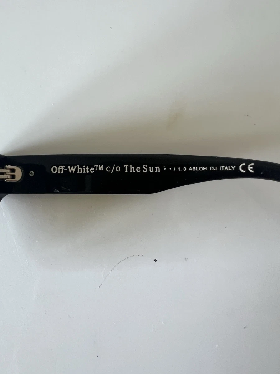 Sonnenbrille von Off-White in Schwarz mit blauen Gläsern Virgil Abloh sunglasses