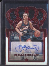 Detlef Schrempf 2021-22 Panini Crown Royale CA-DSF Crown Autograph Red 44/49