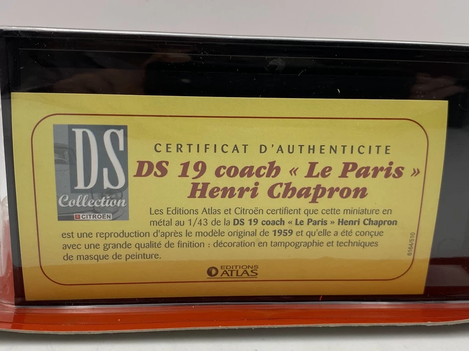 Citroen DS19 Coach Le Paris Henri Chapron 1959 Atlas 1:43 diecast modelcar - Image 2 of 2