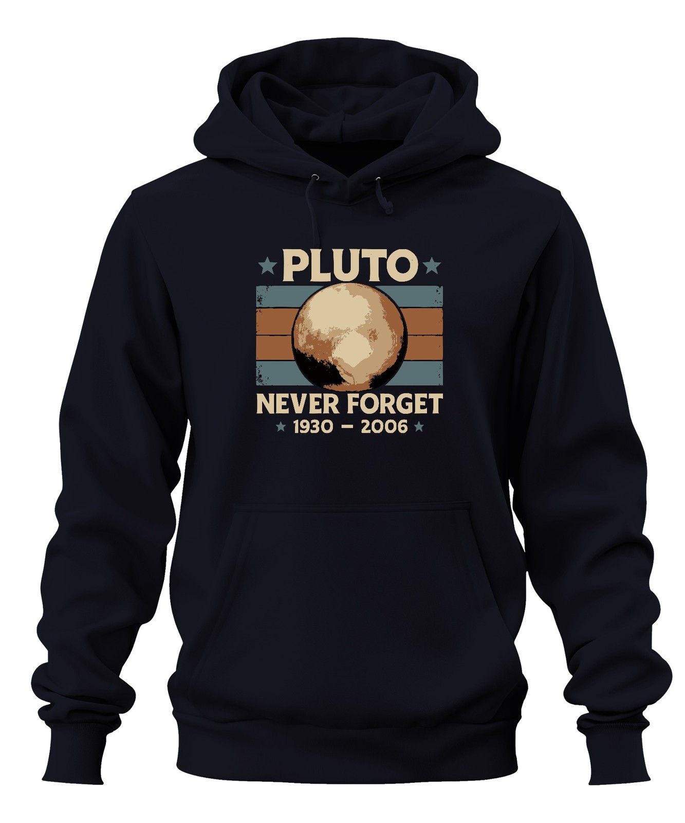 Pluto Never Forget 1930 2006 Vintage Retro Space Astronomy Unisex Hoodie Ka