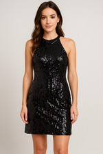 Forever 21 Black Sequin Party Dress Medium