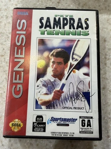 PETE SAMPRAS TENNIS SEGA GENESIS GAME CARTRIDGE WORKS WELL COMPLETE NES HQ
