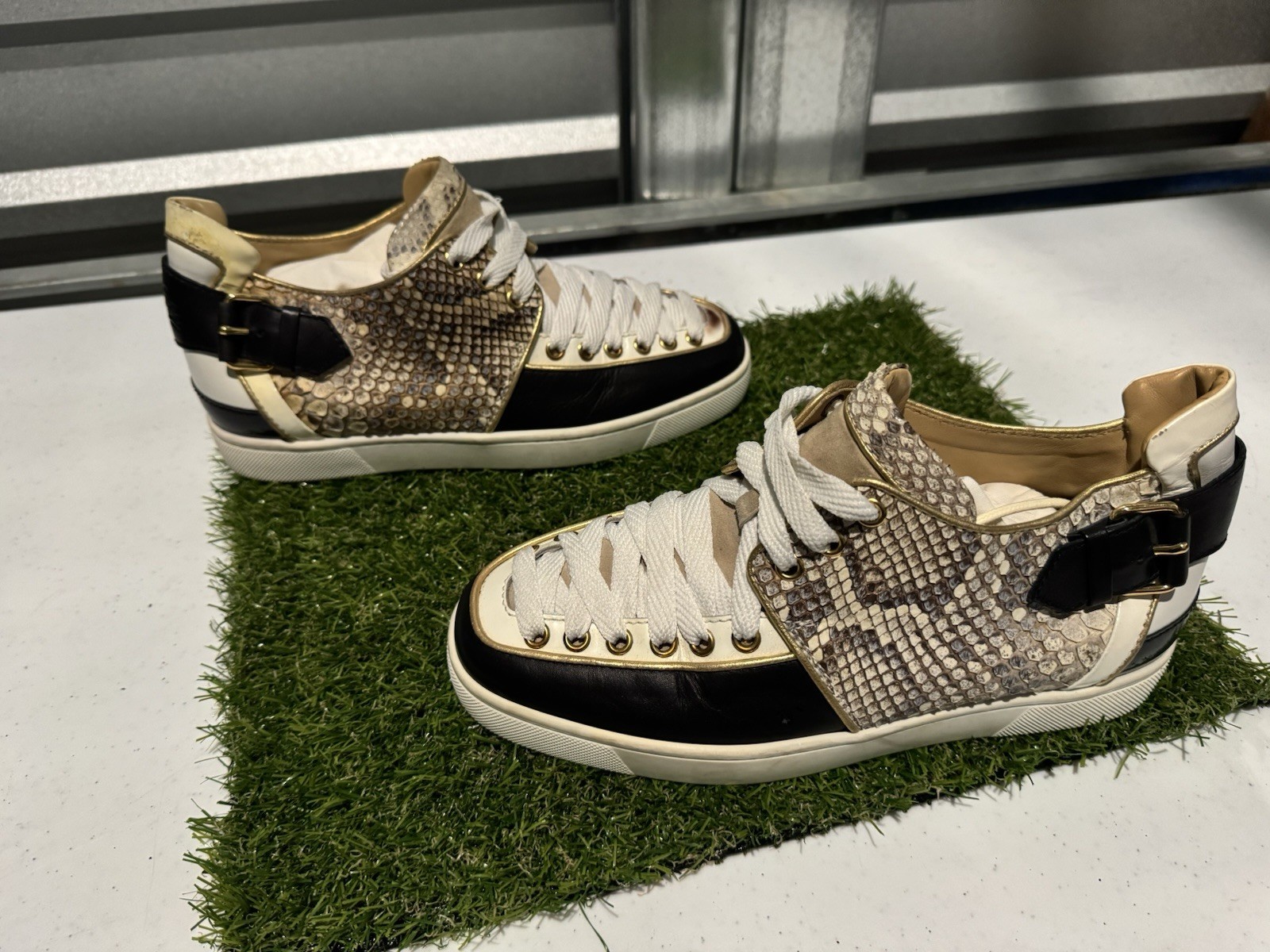 Christian Louboutin Multicolor Python and Leather… - image 1