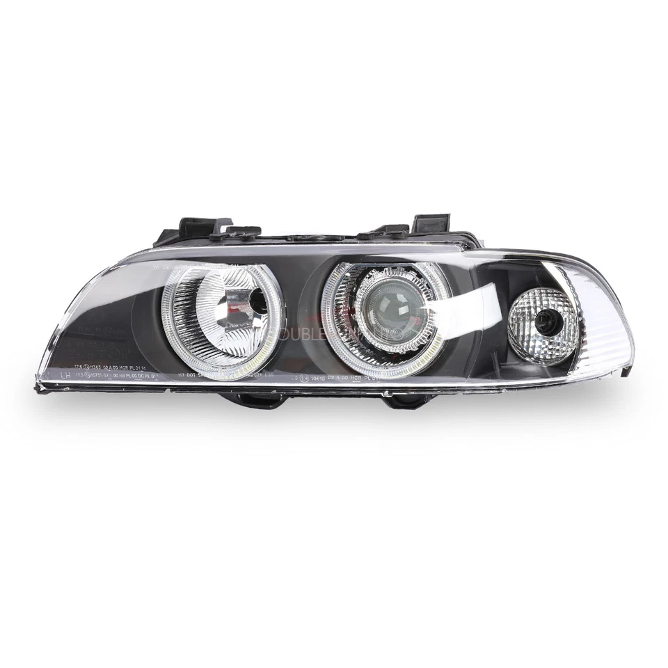 Proyector LED halo faros negros para BMW E39 525I 530I M5 LH+RH 1996-2003 Foto 4 de 4