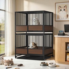 1/2/3 Tier Stackable Cat Cage Large DIY Pet Kitten Whelping Crate Rabbit Hutch