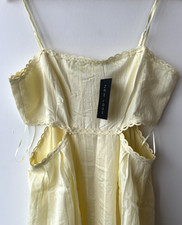 NEW LOOK - CUT OUT TRIM MAXI DRESS - SIZE UK 16 - YELLOW