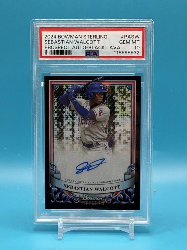 2024 Sebastian Walcott Bowman Sterling Auto Black Lava /10 PSA 10 Gem Ranger
