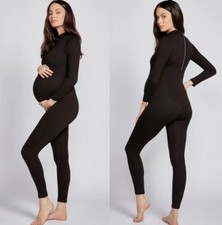 Mono The Gigi Maternidad Mono Negro Manga Larga Cremallera Trasera Talla Pequeña NUEVO