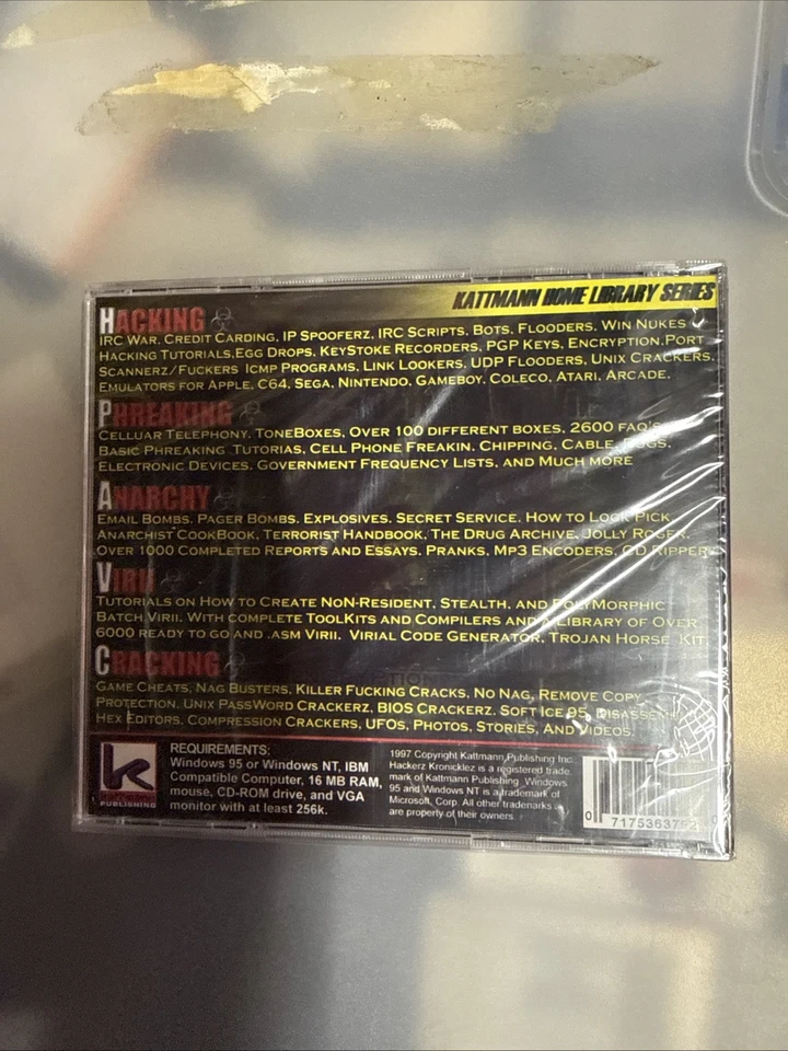 HaCKeRz Kr0nicKLeZ PC CD-ROM 1997 WIN95 32-Bit Hack Tools Hackerz Kronicklez NEW - Image 2 of 2