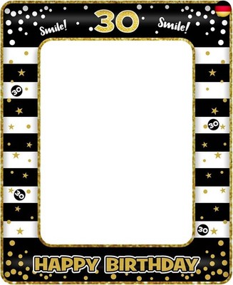 Andiker Aufblasbarer Bilderrahmen, Schwarzgold Happy Birthday Photo Booth