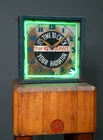 Vintage 1930s Art Deco Neon Clock Radiator Shop Sign Advertising Wood Frame