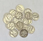 Lot of 20 Mercury Dimes Various Dates 90% Silver