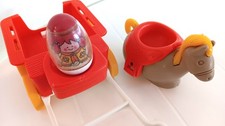 Vintage Weebles 1974 Hasbro West Western Town Ranch Horse Wagon Cowgirl Harness