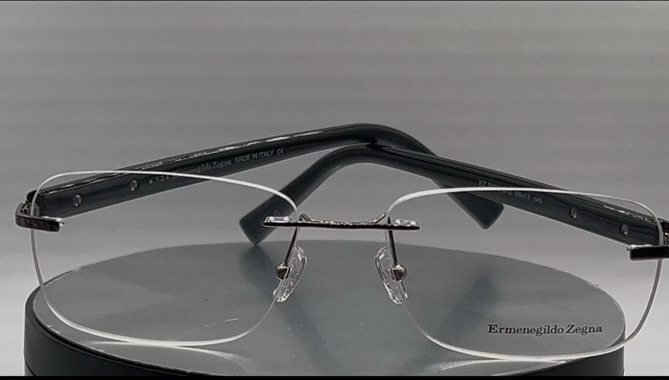 Ermenegildo Zegna 眼镜框 EZ 5003 012 闪亮黑色 56-17-145 意大利 全新 — 第 3/4 张图片