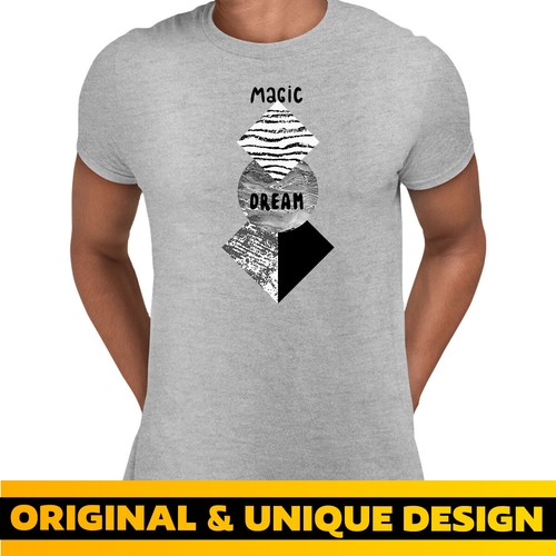 Magic-Dream Abstract geometry shapes with watercolor and grunge Unisex T-Shirt - Picture 6 of 28