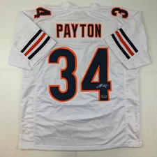 Facsimile Autographed Walter Payton Chicago White Reprint Jersey Size Men's XL