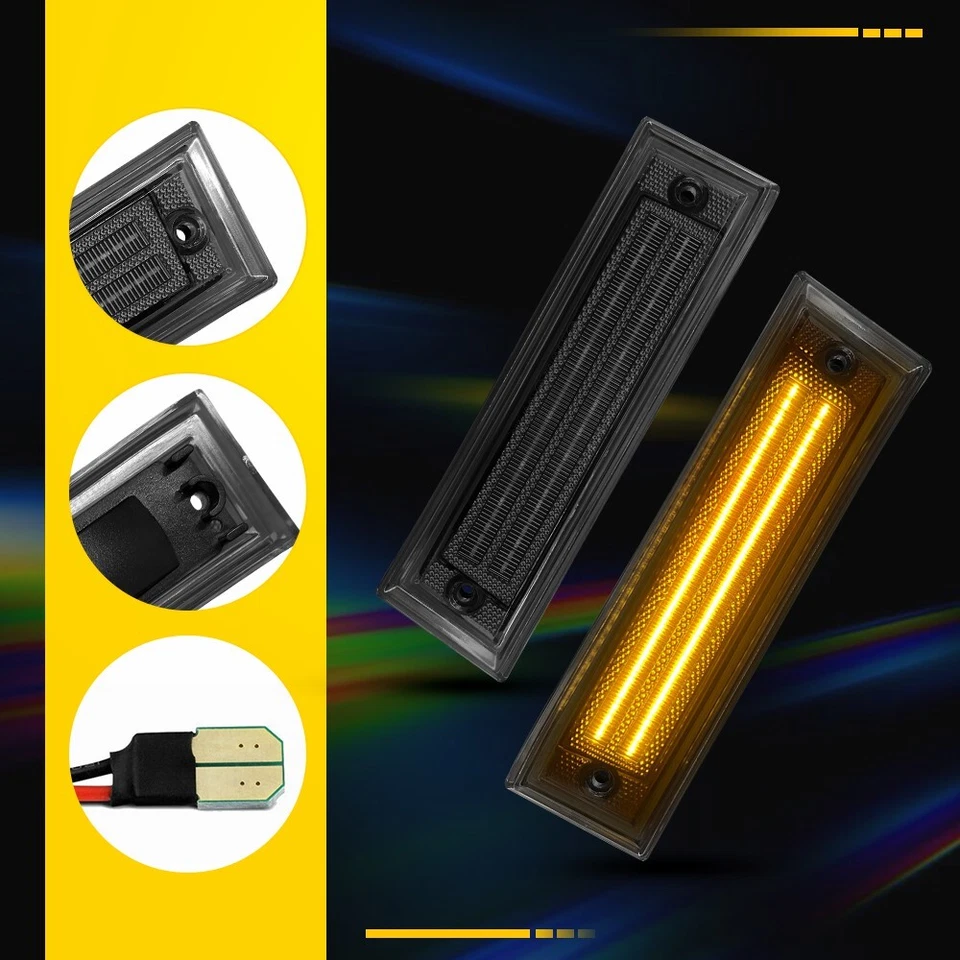 Luz de señalización lateral LED 2-20 piezas para 81-86 Chevrolet C10 C20 C30 K10 20 30 GMC C1500 Foto 3 de 4