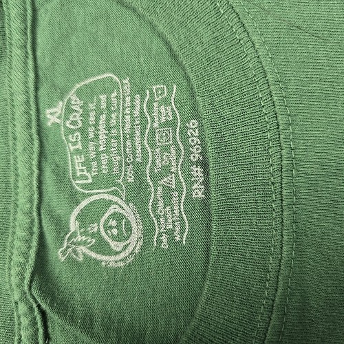 Life Is Crap Tee Shirt Green XL Dog Hydrant Funny - Picture 8 of 8