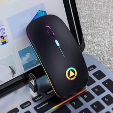 2.4GHz Wireless Optical Mouse USB Rechargeable RGB Cordless Mice For PC Laptop 11