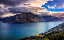 Landscape nature river clouds queenstown new Custom Gaming Mat Desk