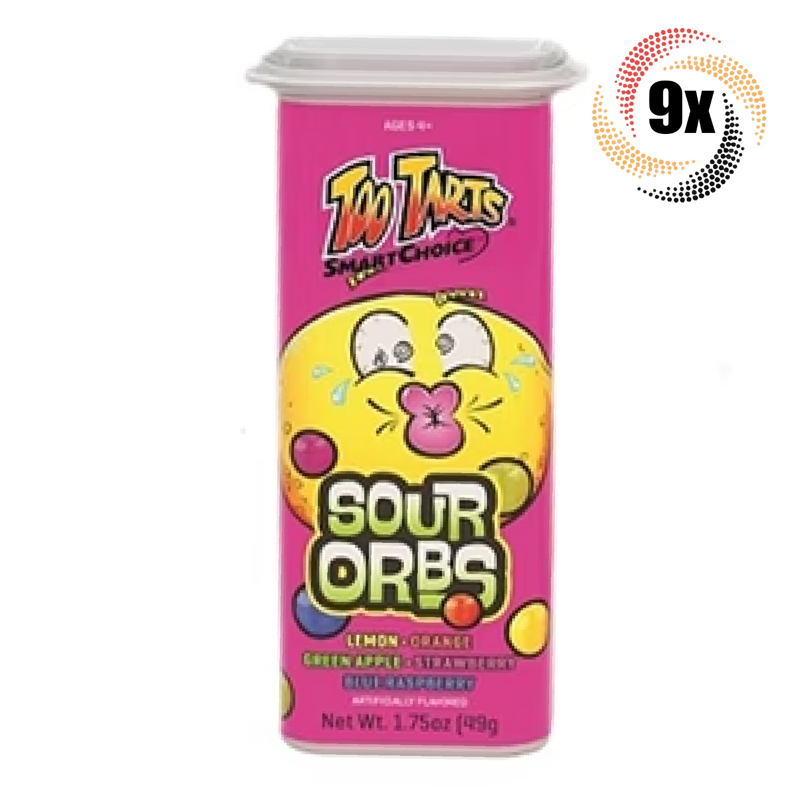 9 упаковок вкусовых конфет Too Tarts Sour Orbs Extreme Assorted | 1,75 унции